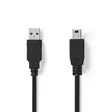 USB-kabel | USB 2.0 | USB-A Hane | USB Mini-B 5 pin Hane | 480 Mbps | Nickelplaterad | 2.00 m | Rund | PVC | Svart | Låda - Dator och nätverk - 5412810288885 - 1
