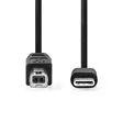 USB-kabel | USB 2.0 | USB-C Hane | USB-B Hane | 480 Mbps | Nickelplaterad | 1.00 m | Rund | PVC | Svart | Label - Dator och nätverk - 5412810421725 - 10