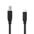USB-kabel | USB 2.0 | USB-C Hane | USB-B Hane | 480 Mbps | Nickelplaterad | 1.00 m | Rund | PVC | Svart | Label - Dator och nätverk - 5412810421725 - 1