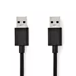 USB-kabel | USB 3.2 Gen 1 | USB-A Hane | USB-A Hane | 5 Gbps | Nickelplaterad | 1.00 m | Rund | PVC | Svart | Låda - Dator och nätverk - 5412810416745 - 1