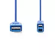 USB-kabel | USB 3.2 Gen 1 | USB-A Hane | USB-B Hane | 5 Gbps | Nickelplaterad | 3.00 m | Rund | PVC | Blå | Kuvert - Dator och nätverk - 5412810275205 - 10