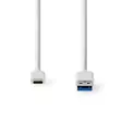 USB-kabel | USB 3.2 Gen 1 | USB-A Hane | USB-C Hane | 60 W | 5 Gbps | Nickelplaterad | 2.00 m | Rund | PVC | Vit | Låda - Dator och nätverk - 5412810317745 - 10