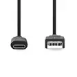 USB-kabel | USB 3.2 Gen 2 | USB-A Hane | USB-C Hane | 60 W | 10 Gbps | Nickelplaterad | 1.00 m | Rund | PVC | Svart | Label - Dator och nätverk - 5412810422005 - 10