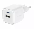 Laddare | 20 W | 1x USB-C / 1x USB-A QC 3.0 | Vit | Swissten - Nätladdare - 8595217484405 - 1