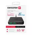 Laddare | 65 W | 2x USB-C /2x USB | Svart | Swissten - Nätladdare - 8595217482845 - 2