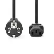 Strömkabel | Strömkontakt Hane | IEC-320-C13 | Rak | Rak | Nickelplaterad | 10.0 m | Rund | PVC | Svart | Label - Strömkablar och kontakter - 5412810425075 - 10