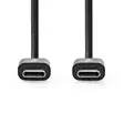 USB-kabel | USB 2.0 | USB-C Hane | USB-C Hane | 60 W | 480 Mbps | Nickelplaterad | 3.00 m | Rund | PVC | Svart | Låda - Dator och nätverk - 5412810481255 - 10