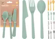 Bestickset för camping återvunnen PP ljusgrön - Friluftskök - 8720573904025 - 1