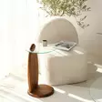 Sidobord Hanah Home Surf Chesnut Transparent Härdat Glas Massiv Furu 35x53x35 cm - Sidobord och extrabord - 8684283311125 - 4