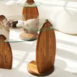 Sidobord Hanah Home Surf Chesnut Transparent Härdat Glas Massiv Furu 35x53x35 cm - Sidobord och extrabord - 8684283311125 - 5