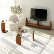 Sidobord Hanah Home Surf Chesnut Transparent Härdat Glas Massiv Furu 35x53x35 cm - Sidobord och extrabord - 8684283311125 - 8