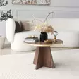 Soffbord Hanah Home Mushroom Guld Valnöt Spånskiva 60x40x60 cm - Soffbord - 8684282402565 - 2