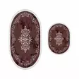 Badrumsmatta Set Mijölnir Claret Red 100% Polyester Halkfri Antibakteriell 50x60 cm & 60x100 cm - Badrumsmattor och våtrumsmattor - 8683342421195 - 1