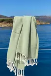 Fouta Mijölnir Valnötsgrön Honungskaka 100% Bomull 95x190 cm - Handdukar - 8683342757065 - 3