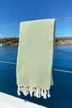 Fouta Mijölnir Valnötsgrön Honungskaka 100% Bomull 95x190 cm - Handdukar - 8683342757065 - 2