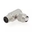 IEC (coax) | Vinklat | Hona | Nickelplaterad | 75 Ohm | Skruva | Kabel input diameter: 7.0 mm | Metall | Silver | 2 st. | Plastpåse - Antennkontakter och adaptrar - 5412810283545 - 1