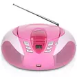 Bärbar FM-radio CD- och USB-spelare Rosa - Radioapparater - 8711902024385 - 2