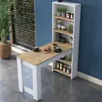 Köksbord Hanah Home JA102 Valnöt Vit Spånskiva 120x153,6x53,8 cm - Matbord - 8683743323715 - 2