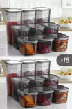 Förvaringslåda Set Hermia Antracit Plast 18 Delar - Matlådor och matförvaringsbehållare - 8683342653015 - 2