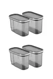 Förvaringslåda Set Hermia Antracit Plast 4 Delar - Matlådor och matförvaringsbehållare - 8683342477475 - 1