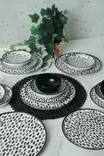 Matsservis Hermia Svart Vit Keramik 24 Delar - Serveringsfat - 8684282478355 - 2