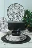 Matsservis Hermia Svart Vit Keramik 24 Delar - Serveringsfat - 8684282478355 - 5