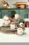 Kaffekoppar Set Hermia Cream Grön Keramik 12 Delar - Kaffe- och teserviser - 8683742963165 - 2