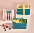 Matlåda Set Hermia Blå Gul Plast 2 Delar - Matlådor och matförvaringsbehållare - 8684282896425 - 2