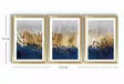 Inramad MDF-tavla Wallity Guld Marinblå Grå MDF 38x53 cm 3 Delar - Tavlor och ramar - 8683743825295 - 1