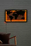 Väggdekor MDF Wallity World Map 2 Gul MDF 71x40 cm - Ljussmycken och ljusfigurer - 8682870905085 - 4