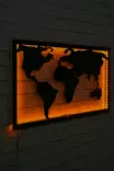 Väggdekor MDF Wallity World Map 2 Gul MDF 71x40 cm - Ljussmycken och ljusfigurer - 8682870905085 - 3