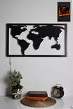 Väggdekor MDF Wallity World Map 2 Gul MDF 71x40 cm - Ljussmycken och ljusfigurer - 8682870905085 - 2
