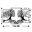 Väggdekor Metall Wallity Love Tree Svart Metall 116x71 cm - Dekorationer, prydnadsföremål - 8681875794625 - 4