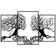Väggdekor Metall Wallity Love Tree Svart Metall 116x71 cm - Dekorationer, prydnadsföremål - 8681875794625 - 1