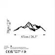 Väggdekor Metall Wallity Mountain 9 Svart Metall 67x20 cm - Dekorationer, prydnadsföremål - 8683742828495 - 6