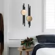 Väggdekor Metall Wallity Svart Guld Metall 13,5x60 cm 2 Delar - Dekorationer, prydnadsföremål - 8684283464685 - 4
