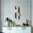 Väggdekor Metall Wallity Svart Guld Metall 13,5x60 cm 2 Delar - Dekorationer, prydnadsföremål - 8684283464685 - 2