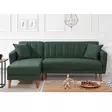 Hörnbäddsoffa Atelier del Sofa Aqua Linne Mörkgrön 225x150x85 cm - Soffor - 8681875324075 - 3