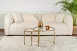 Soffbord Hanah Home Gold Transparent Härdat Glas 60x43x60 cm 42x39x42 cm - Soffbord - 8684282573975 - 2