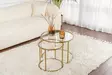 Soffbord Hanah Home Gold Transparent Härdat Glas 60x43x60 cm 42x39x42 cm - Soffbord - 8684282573975 - 1