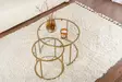 Soffbord Hanah Home Gold Transparent Härdat Glas 60x43x60 cm 42x39x42 cm - Soffbord - 8684282573975 - 4
