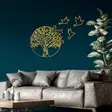 Väggdekor Metall Wallity Tree And Birds 4 Guld Metall 61x56 cm - Dekorationer, prydnadsföremål - 8683743841745 - 4