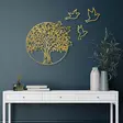 Väggdekor Metall Wallity Tree And Birds 4 Guld Metall 61x56 cm - Dekorationer, prydnadsföremål - 8683743841745 - 2