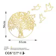 Väggdekor Metall Wallity Tree And Birds 4 Guld Metall 61x56 cm - Dekorationer, prydnadsföremål - 8683743841745 - 6