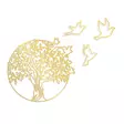 Väggdekor Metall Wallity Tree And Birds 4 Guld Metall 61x56 cm - Dekorationer, prydnadsföremål - 8683743841745 - 1