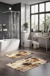 Badrumsmatta Set Mijölnir Flerfärgad 100% Polyester Halkfri Antibakteriell Digitaltryck 40x60 cm & 60x100 cm - Badrumsmattor och våtrumsmattor - 8684283193035 - 2