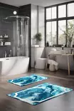 Badrumsmatta Set Mijölnir Flerfärgad 100% Polyester Halkfri Digitaltryck 40x60 cm & 60x100 cm - Badrumsmattor och våtrumsmattor - 8684283193165 - 2