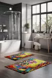 Badrumsmatta Set Mijölnir Flerfärgad 100% Polyester Halkfri Antibakteriell 40x60 cm & 60x100 cm - Badrumsmattor och våtrumsmattor - 8684283194315 - 2