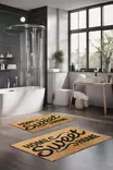 Badrumsmatta Set Mijölnir Flerfärgad 100% Polyester Halkfri Antibakteriell 40x60 cm & 60x100 cm - Badrumsmattor och våtrumsmattor - 8684283194445 - 2