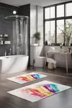 Badrumsmatta Set Mijölnir Flerfärgad 100% Polyester Halkfri Antibakteriell 40x60 cm & 60x100 cm - Badrumsmattor och våtrumsmattor - 8684283194575 - 2